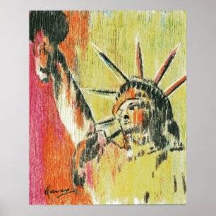 Vintage Peter Max stil Frihetsgudinnan Poster