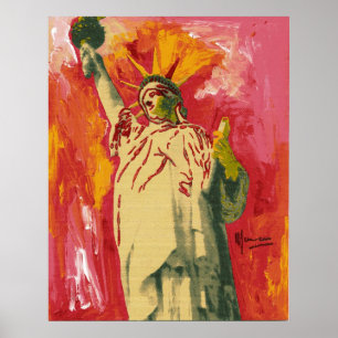 Vintage Peter Max stil Frihetsgudinnan Poster