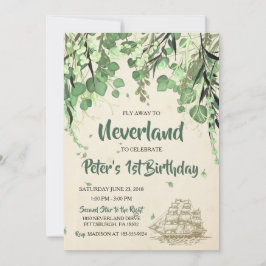 Vintage Peter Pan Ickland Birthday-inbjudan Inbjudningar