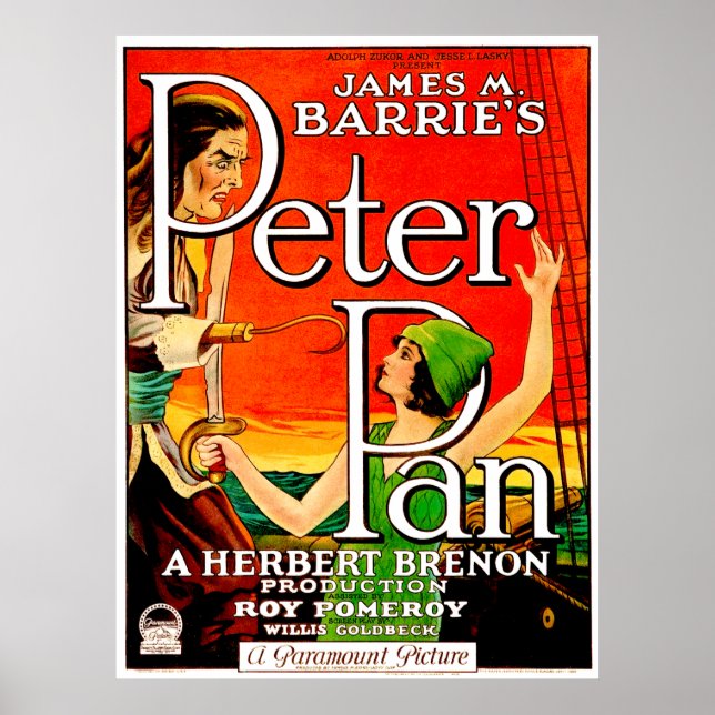 Vintage Peter Pan Movie Poster (Framsidan)