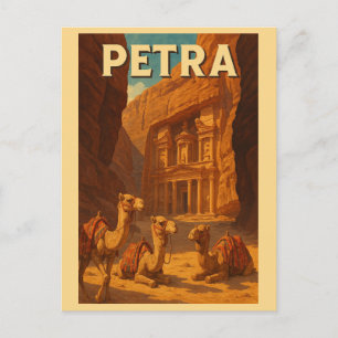 Vintage Petra Jordan Travel Vykort
