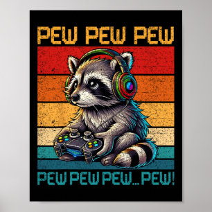 Vintage Pew Tvättbjörn Spelare Videospel Tvättbjör Poster