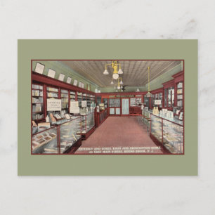 Vintage Pharmacy drugstore insida Bound Brook NJ Vykort