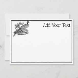 Vintage Pheasant Game Bird Teckning BW