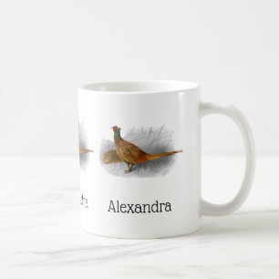 Vintage Pheasant Game Bird Teckning Färg #3 Kaffemugg