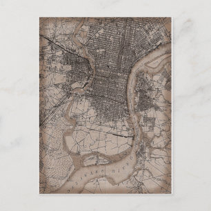 Vintage Philadelphia 1898 Karta Vykort