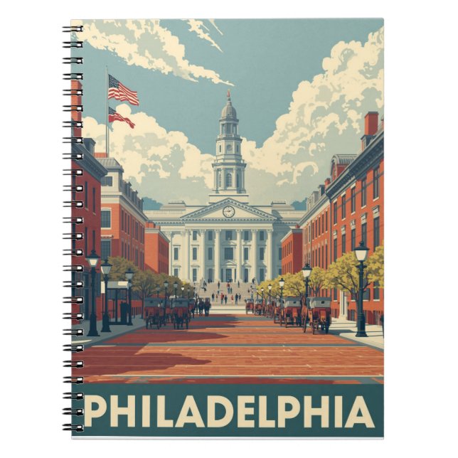 Vintage Philadelphia Anteckningsbok (Framsidan)