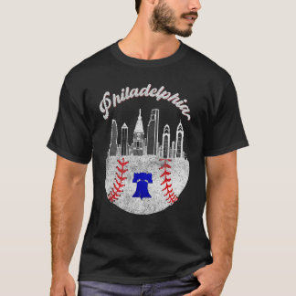 Vintage Philadelphia Baseball Fläkt Skyline Retro T Shirt