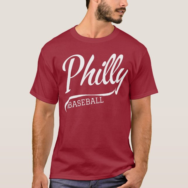 Vintage Philadelphia Baseball Skyline Retro Philly T Shirt (Framsida)