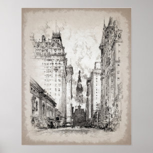 Vintage Philadelphia City Hall Poster