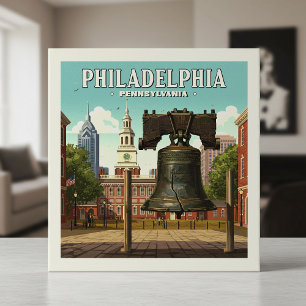 Vintage Philadelphia Pennsylvania Kakelplatta