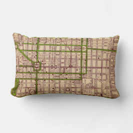 Vintage Philadelphia Street Map Throw Pillow Lumbarkudde
