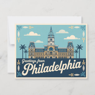 Vintage Philadelphia-vykort Hälsning från Vykort