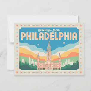 Vintage Philadelphia-vykort Hälsning från Vykort
