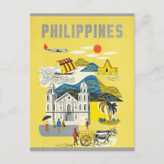 Vintage Phillipines Travel Vykort (Framsida)
