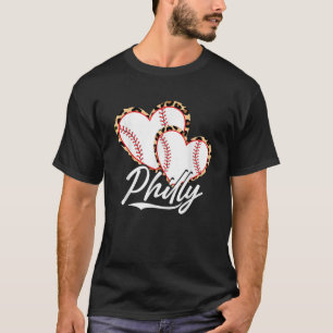 Vintage Philly baseball leopard hjärta fläkt T Shirt