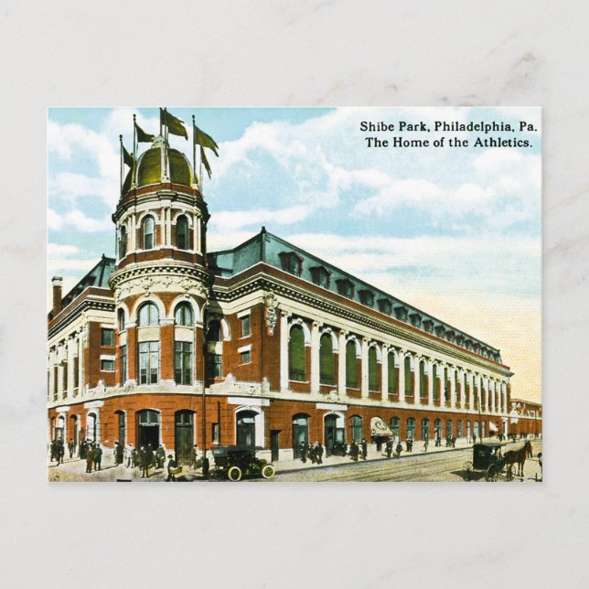 Vintage Philly Baseball Shibe Park Athletics Vykort (Framsida)
