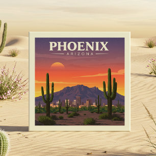 Vintage Phoenix Arizona Kakelplatta