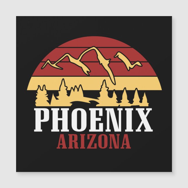 Vintage Phoenix Arizona USA Konst Solnedgång (Framsida)