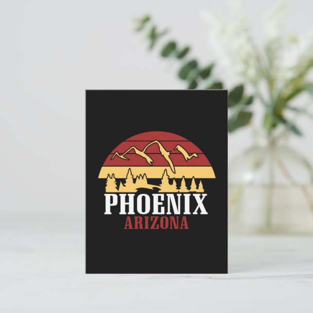 Vintage Phoenix Arizona USA Konst Solnedgång (Stående Fram)