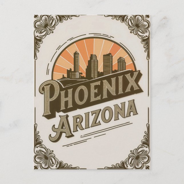 Vintage Phoenix Arizona Vykort (Framsida)