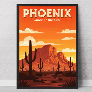 Vintage Phoenix Valley i Sol Poster