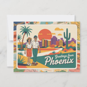 Vintage Phoenix vykort Hälsning från Phoenix