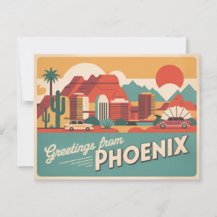 Vintage Phoenix vykort Hälsning från Phoenix