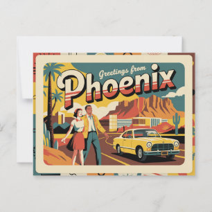 Vintage Phoenix vykort Hälsning från Phoenix