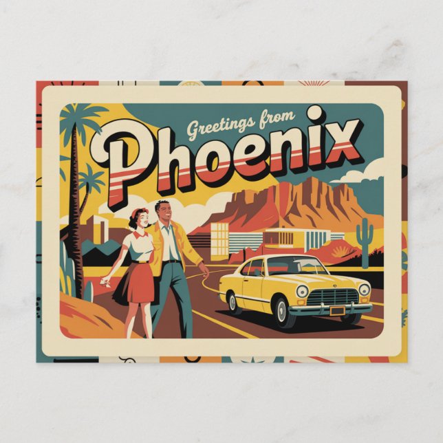 Vintage Phoenix vykort | Hälsning från Phoenix (Framsida)