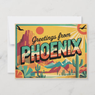 Vintage Phoenix vykort Hälsning från Phoenix