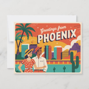 Vintage Phoenix vykort Hälsning från Phoenix