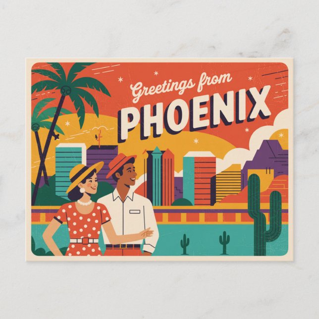 Vintage Phoenix vykort | Hälsning från Phoenix (Framsida)