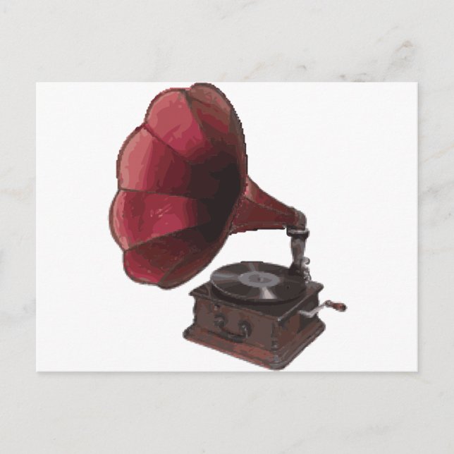 Vintage Phonograph Vykort (Framsida)