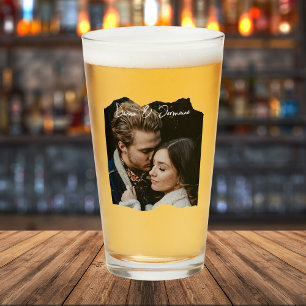 Vintage Photo Couple Customized Gift Beer Glaskopp