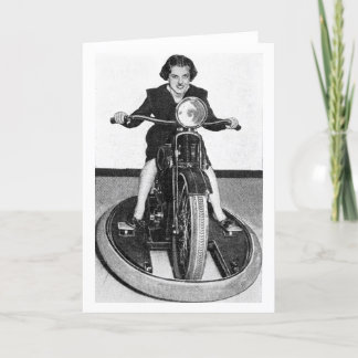 Vintage Photo - flicka på cykel Kort