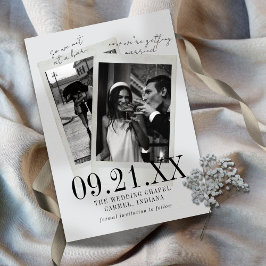 Vintage Photo Hand Written Script Save the Date Meddelande