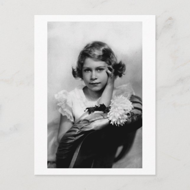 Vintage Photo Princess Elizabeth Vykort (Framsida)