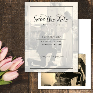 Vintage Photo Save the Date Wedding Investigation Vykort