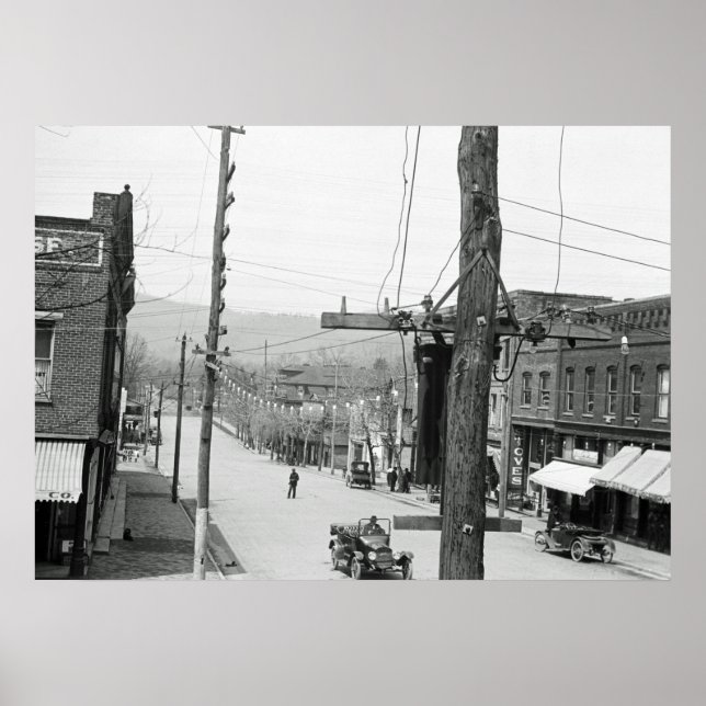 Vintage Photograph Asheville North Carolina 1916 Poster (Framsidan)