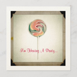 VINTAGE PHOTOGRAPH LOLLIPOP PARTY INBJUDANDE INBJUDNINGAR