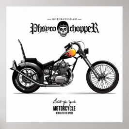Vintage Physco Chopper-motorcykel Poster