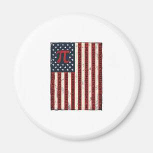 Vintage Pi Amerikansk Flagga Matematiklärare T-Shi Magnet