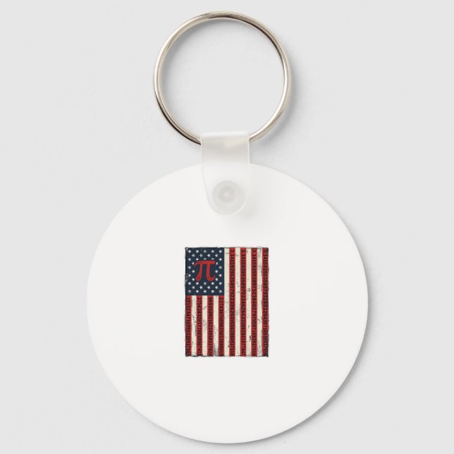 Vintage Pi Amerikansk Flagga Matematiklärare T-Shi Nyckelring (Framsida)