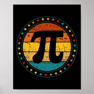 Vintage Pi Day Funny Math Teacher Lycklig Pi Day W Poster