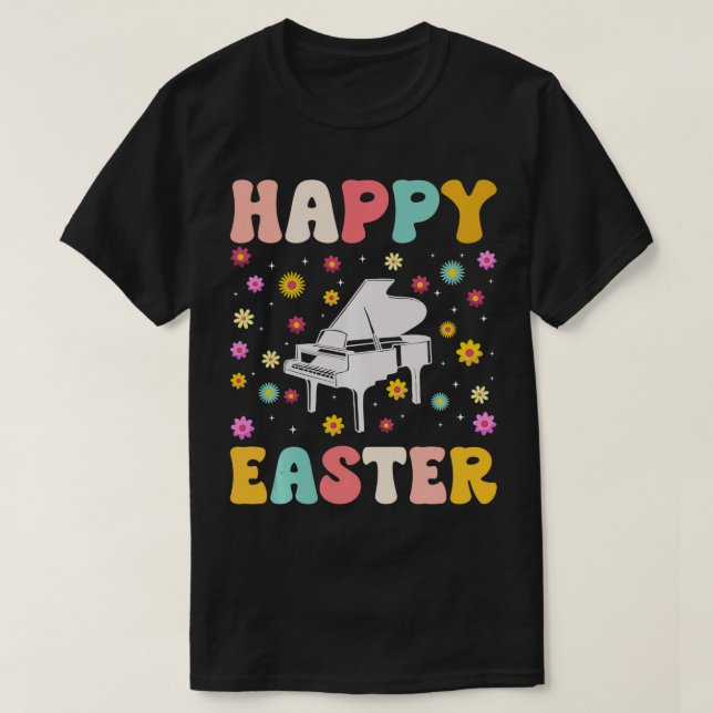 Vintage Piano Graphic Funny Påsk Day T Shirt (Design framsida)