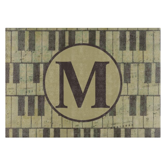 Vintage Piano Nycklar Pianist Monogram Piano-spela (Framsidan)