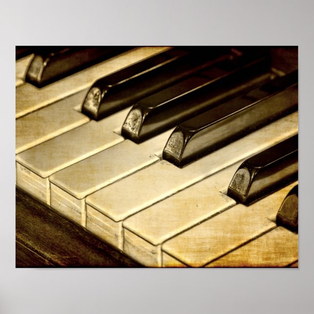 Vintage Piano Nycklar Poster (Framsidan)