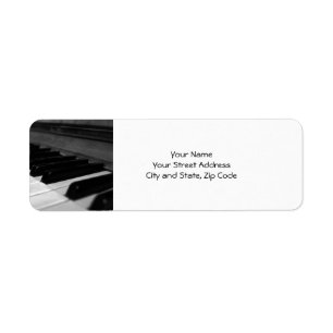 Vintage Piano Nycklar; Svartvit Returadress Etikett