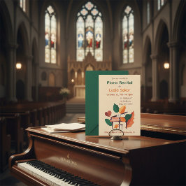 Vintage Piano Recital Invitation with Grand Piano  Inbjudningar